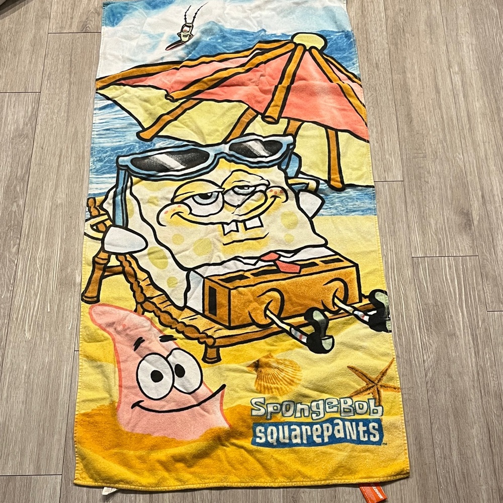 Nickelodeon SpongeBob SquarePants Kids Swim Towel - Yellow, Blue, Pink